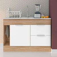 Balcão Ferrara 1,20 m Sem Tampo 1702088 Poliman Carvalho-Oak/Branco