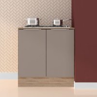 Balcão Ferrara 2 Portas Com Tampo 1702188 Poliman Carvalho-Oak/Fume