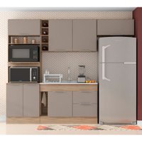 Cozinha Ferrara 7 Portas Sem Tampo J0021188 Poliman Carvalho-Oak/Fume