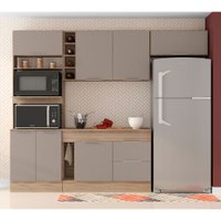 Cozinha Ferrara Com Tampo 2 Gavetas J0021088 Poliman Carvalho-Oak/Fume