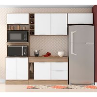 Cozinha Ferrara Com Tampo 2 Gavetas J0021088 Poliman Carvalho-Oak/Branco