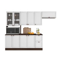 Cozinha Modulada Unna 10 Portas 2 Gavetas J0010476 Poliman Nogueira/Branco