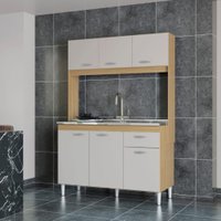 Cozinha Anete 6 Portas 1 Gaveta A579.33 Poquema Damasco/Off-White