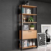 Estante Basculante 1 Porta 73cm E95 JPF Pradel Freijo/Preto-Fosco