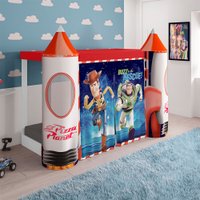Mini Cama Montessori com Led e Dossel Toy Story 30973 Pura Magia Branco/Vermelho
