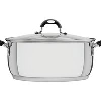 Caçarola Rasa Tramontina Solar Silicone em Aço Inox com Fundo Triplo e Tampa de Vidro 30 cm 8,9 L