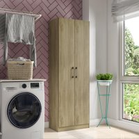 Armário Utilitário Lavanderia 1,69m de Altura 2 Portas Carraro - Noce