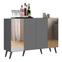 Aparador Buffet 4 Portas com Espelho Retrô Vegas Multimóveis V3562