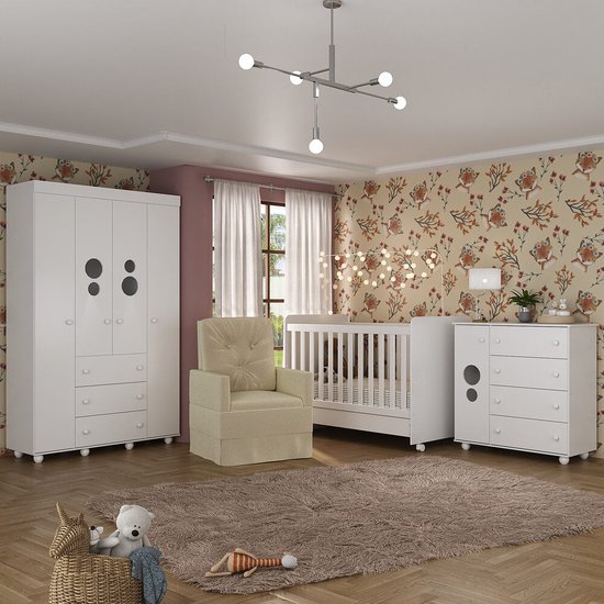Quarto Completo com Colchão e Poltrona de Amamentação Pimpolho Multimóveis MP4091