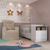 Berço Cômoda com Poltrona de Amamentação Meu Bebê Multimóveis MP4066