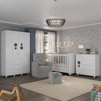 Quarto Completo com Colchão, Poltrona de Amamentação e Puff Pimpolho Multimóveis MP4103