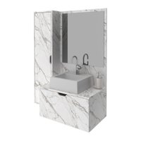 Gabinete de Banheiro com Cuba e Espelheira 90cm Multimóveis CR10098