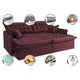 Sofá Sem Caixa Retrátil e Reclinável 1,55m Cama inBox Versátil Suede Velusoft Vinho
