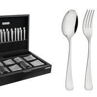 Faqueiro Tramontina Mônaco 101 Peças com Facas de Mesa Forjadas 6mm c/Estojo de Madeira