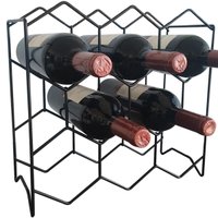 Adega Colmeia 8 Garrafas Porta Garrafas De Vinhos Horizontal Aramado Forma - 804142 - Preto