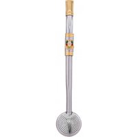 Bomba Pingente Chimarrão 304 Ouro 18k Inteira Brasão Nacional - DAP152CABRASAO - Aço Inox