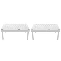Kit 2 Organizador de Armário Prateleira Retangular Plástica Ou - PO300BCFX2 - Branco