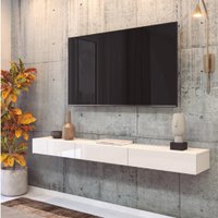 Rack Suspenso para Painel ou TV até 75 Polegadas 3 Portas 1,54m Off White EDN