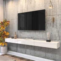Rack Suspenso para Painel ou TV até 75 Polegadas 3 Portas 1,99m Off White EDN