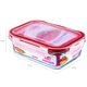 Kit 6 Potes Vidro Marmita Hermético Retangular 550ml Tampa Sanremo - SR72X6 - Transparente