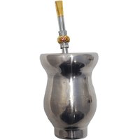 Cuia E Bomba Metal Chimarrão Mate Tereré Mini Para Criança Taumer - 13501 - Prata