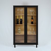 Cristaleira Estante Para Livros Ditália C/Kit Luz E-957 Preto
