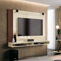 Painel Para Tv Até 50 Polegadas Ripado C/Prateleira Dijon Edn Off White/Naturale