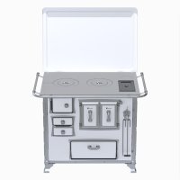 Fogao A Lenha GII N 2 Gab Sec Branco Com Tampa Cald Saída Direita ou Esquerda