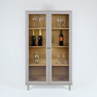 Cristaleira Estante Para Livros Ditália C/Kit Luz E-957 Cinza
