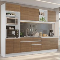 Armário de Cozinha Completa 310cm Branco/Rustic Glamy Madesa 02