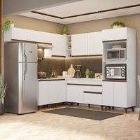 Armário de Cozinha Completa de Canto 472cm Branco Reims Madesa 01