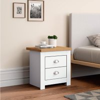 Mesa de Cabeceira Ditália 2 Gavetas DM-115 - Branco