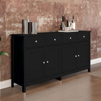 Aparador Buffet Ditália 4 Portas 4 Gavetas R-626 78,8 x 154 x 34,3 cm - Preto