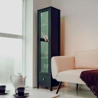 Cristaleira Ditália 1 Porta de Vidro 1 Gaveta E-962 181,2 x 42,9 x 34,3 cm - Preto