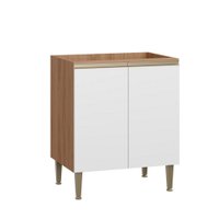 Balcão Para Cozinha 2 Portas Aveiro - Cook - BE Mobiliário Madeira/Branco