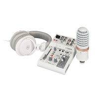 Mesa de Som e Interface Analógica AG03MK2 LSPK W Branca Com Microfone e Fone de Ouvido Yamaha