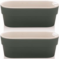 2 Vasos Autoirrigáveis Para Plantas Temperos Jardim Hortinha Chumbo