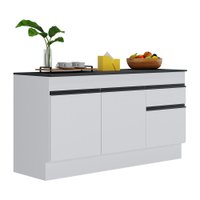 Balcão Cozinha Gabinete Pia 150cm com Rodapé  3 Portas 1 Gaveta Veneza V2107 Multimóveis