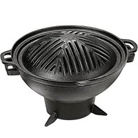 Churrasqueira Gengis Khan em Ferro Fundido 33cm com Braseiro Grelha e Chapa Panela Mineira Preta