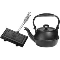Kit Sanduicheira de Fogão para Misto Quente e Chaleira de Ferro Fundido 2L Panela Mineira