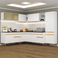 Cozinha Completa de Canto Veneza GW Multimóveis MP2065 com Armário e Balcão Branca