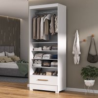 Closet Abel 1 Gaveta Branco/Nature - Moville