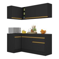 Armário de Cozinha Compacta de Canto com Rodapé Veneza Multimóveis V2092