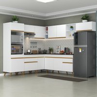Cozinha Completa de Canto Veneza GW Multimóveis MP2048 com Armário e Balcão Branca