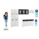 Cozinha de Aço Completa com Balcão para Pia Clara Multimóveis CR6155 Branco/Preto