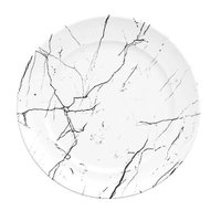 Prato de Sobremesa de Porcelana Raso Redondo 20,5cm Germer Mármore Branco