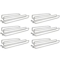 Kit 6 Suportes Porta Taças de Encaixe Simples Cromado Armário Cinza