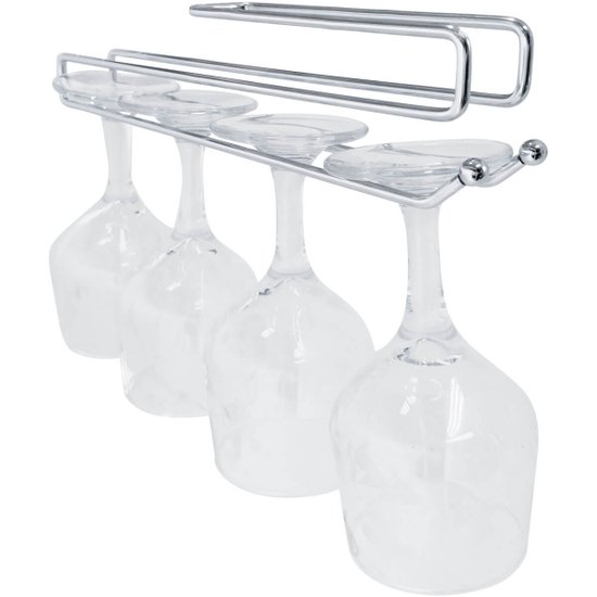 Suporte Porta Taças De Encaixe Simples Armário Cromado