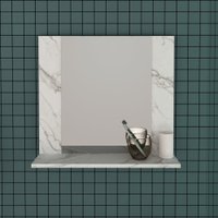Espelheira Suspensa para Banheiro BN3610 TCM Mármore Branco