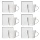 Conjunto 6 Xícaras Café Chá Porcelana Branca 185ml Píres Quadrado Americana Germer